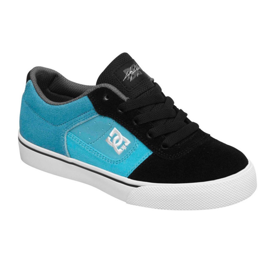DC Cole Pro skate shoes for kids black turquoise