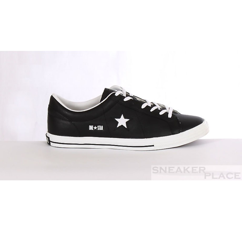 converse one star ox leather black