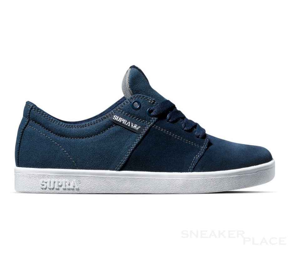 Wanten waarom niet Beoordeling Supra Stacks Navy Suede Canvas shoes